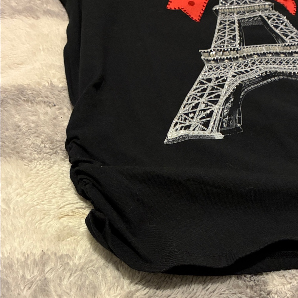 Black Eiffel Tower Woman’s T-Shirt - Picture 5 of 8